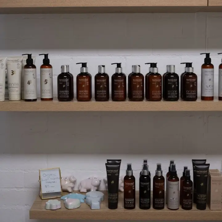 NATULIQUE organic haircare on the shelf at Astair Organic Hair
